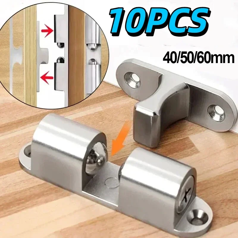 1/10PCS Furniture Cabinet Closet Double Ball Door Latch Spring Ball Lock Door Adjustable Tension Latch Brass Door Buckle