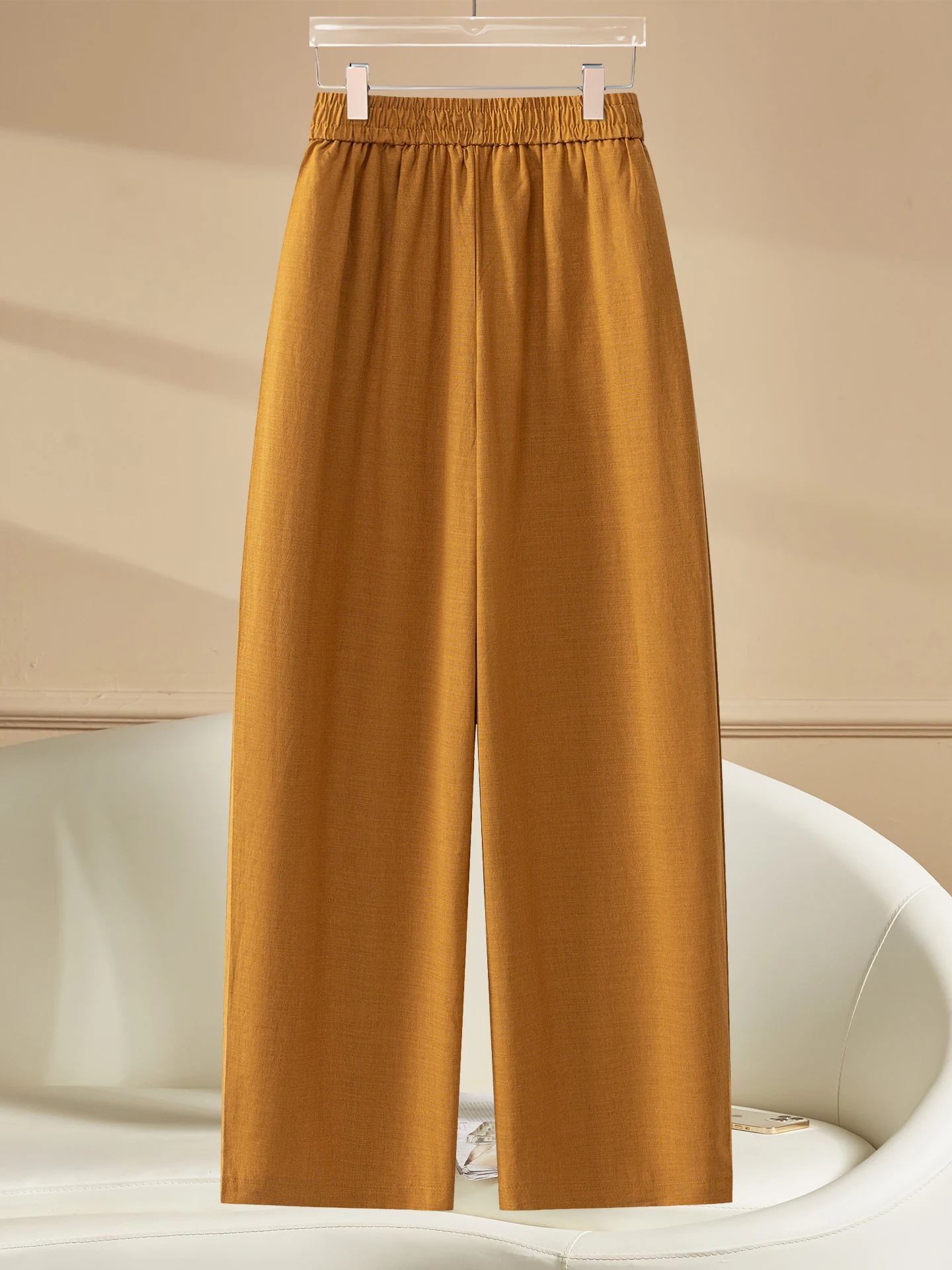 Casual Straight Leg Pants Women's Summer Thin High Waist Loose Slimming Casual Loose Fit  Cotton Wide Leg Pants