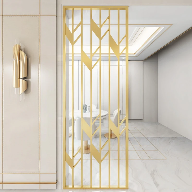 Nordic Style Fashionable Gold Painting Stainless Steel Decoration Screen Partition