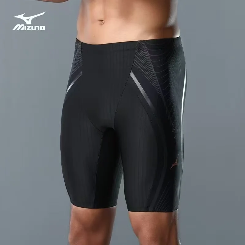 Mizuno – Jammers de natation professionnels pour hommes, longueur genou, séchage rapide, short de bain avec doublure protectrice, équipement de course