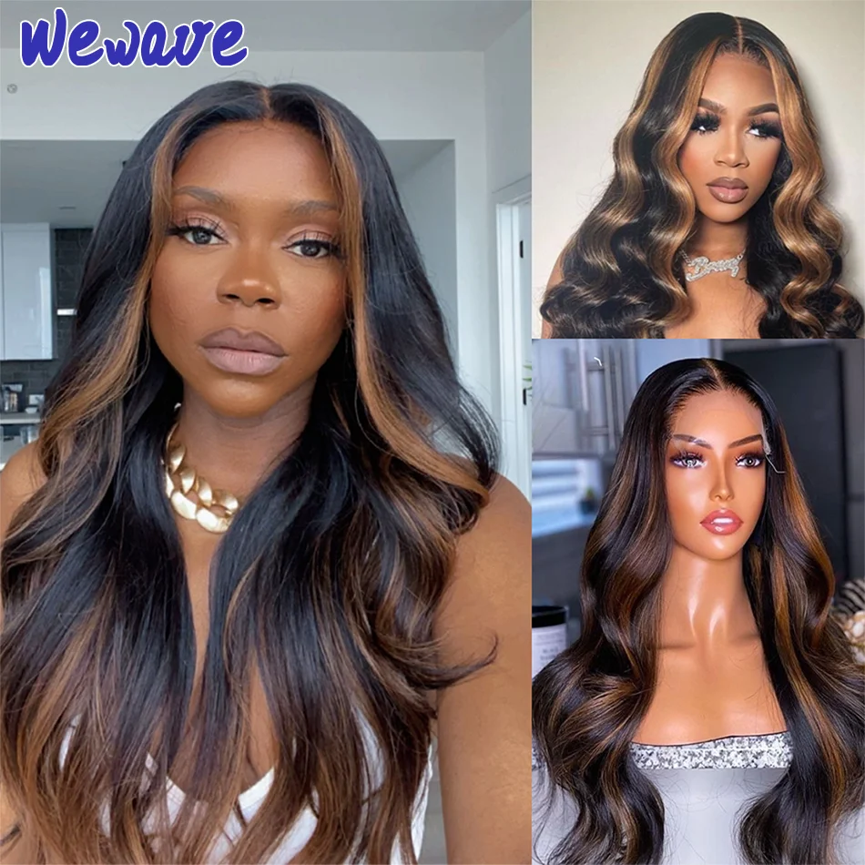 

200 Density Brazilian Highlight Wig Human Hair 1B30 Ombre Body Wave HD Lace Frontal 13x4 13x6 Lace Colored Wig for Women on Sale