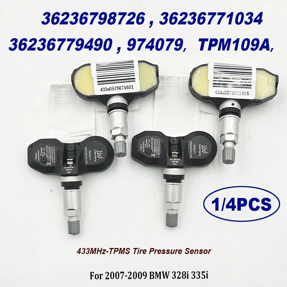 

4 шт. 36236798726 TPMS 433 МГц датчик давления в шинах 36236779490 36236771034 TPM109A 974079 для B-MW 335i 528i 550i X5
