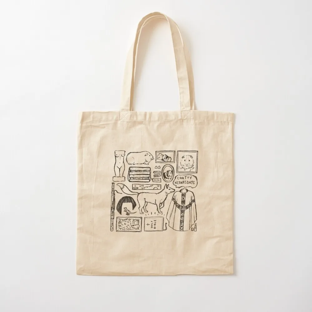 FLEABAG التوضيح أبيض وأسود حمل حقيبة حقائب مخصصة للتخصيص حمل حقيبة حقائب نسائية قماش