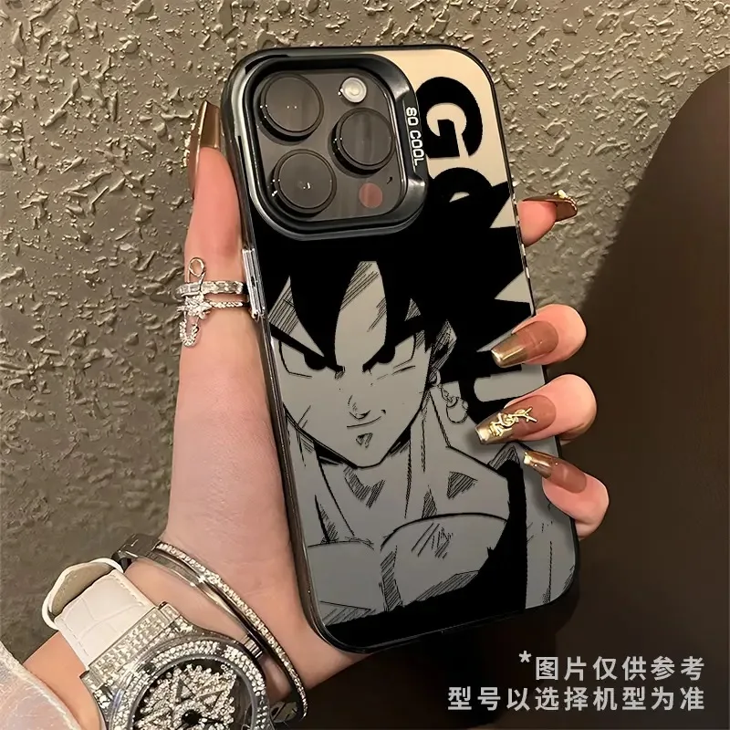 Dragons Balls Black Goku Case for VIVO Y16 Y17S Y21 Y22S Y27 Y50 Y91 Y93 V23 V25 V27 V29 S1 Pro 5G Matte Shockproof Back Cover