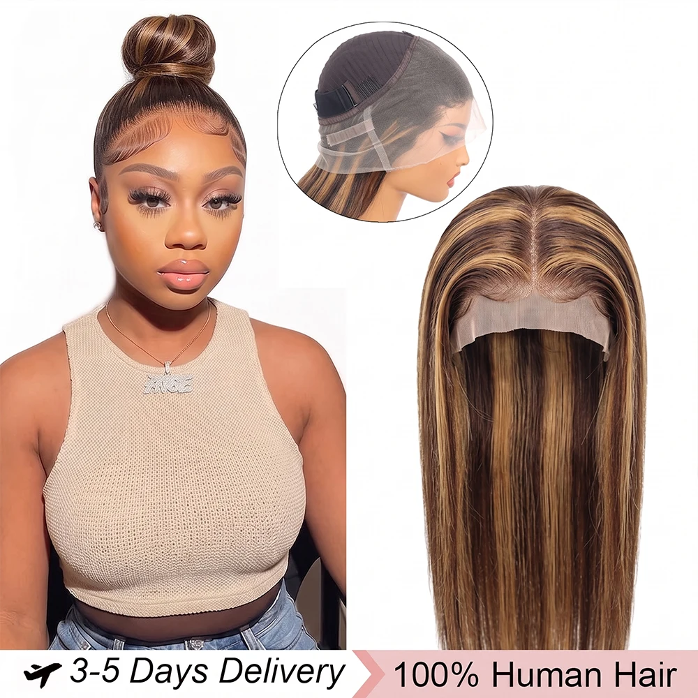 

30 Inch 200% Density Highlight 360 Full Lace Wig 100% Human Hair HD Transparent Lace Frontal Colored Wigs Honey Blonde Lace Front Long Hair