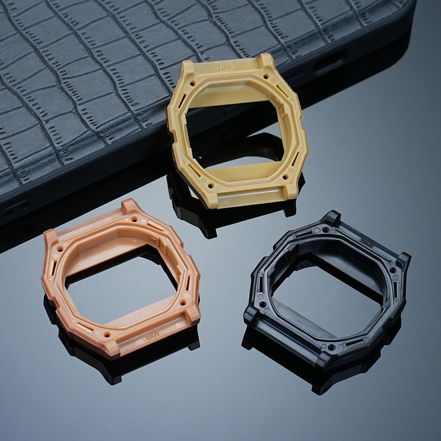 Acessórios de relógio terno modificado + ferramenta para casio f91w F-91W-1 série caso mod kit resina borracha moldura relógio caso preto ouro rosa