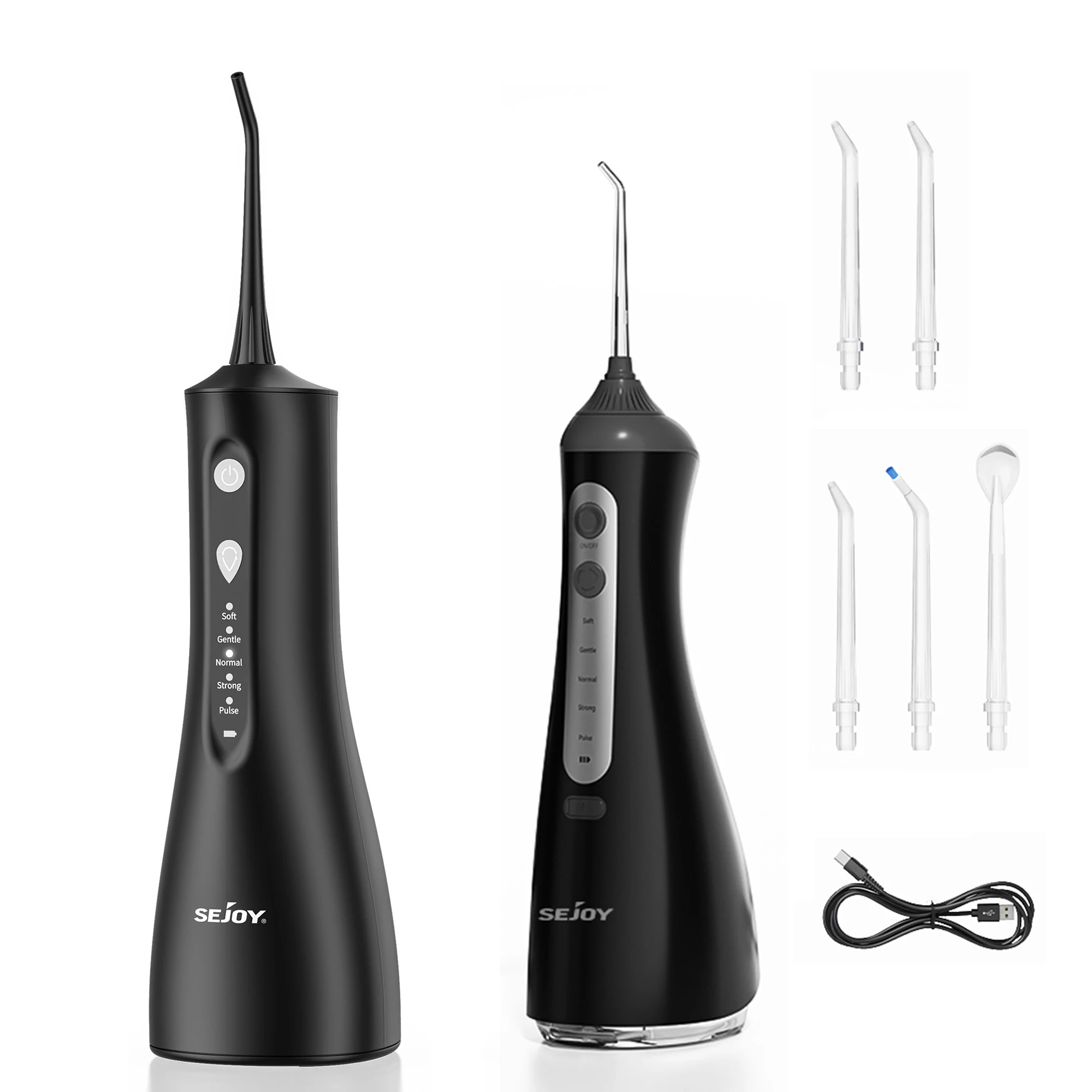 SEJOY – irrigateur dentaire électrique portable, bandes blanchissantes pour les dents, réservoir de 350ML, 5 modes, 5 embouts à jet, pour la maison et les voyages