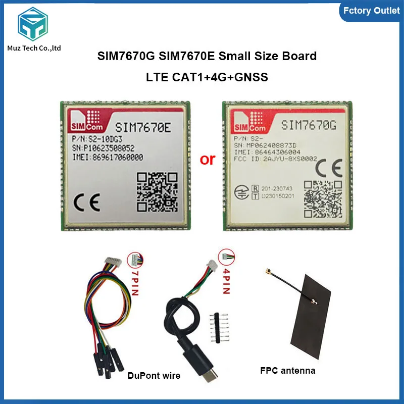 SIMcom SIM7670G SIM7670E Mini Core Board Development 4G GNSS LTE CAT1 Module breakout kit with antenna SIM7670E for Europe