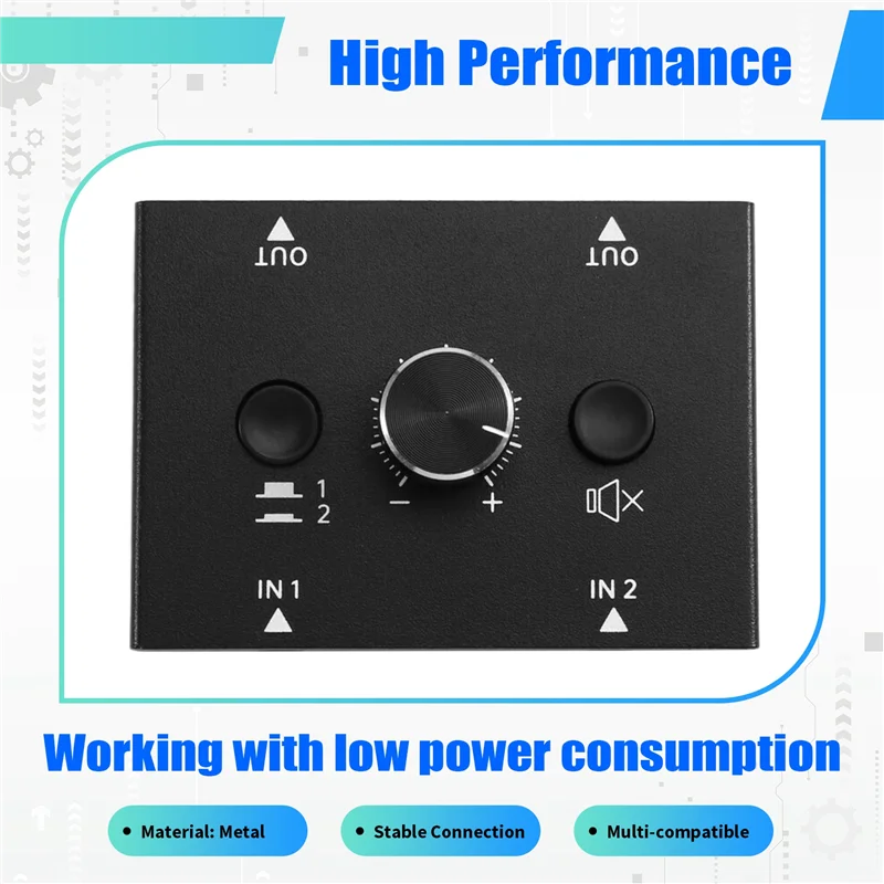 كامل الصوت التبديل الصوت التبديل الفاصل مع 3.5 مللي متر جاك الصوت التبديل 2 المدخلات 1 الناتج التناظرية ستيريو Aux التبديل الصوت سبليت