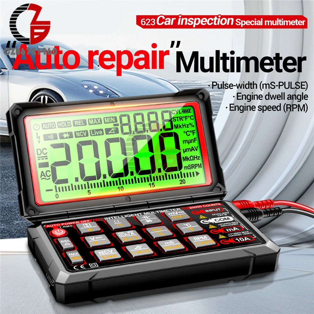 USB Auto Repair Multimeter 20000 Counts Digital AC/DC Voltage/Curren NCV Induction Diode Capacitance Buzzer Tester Tools