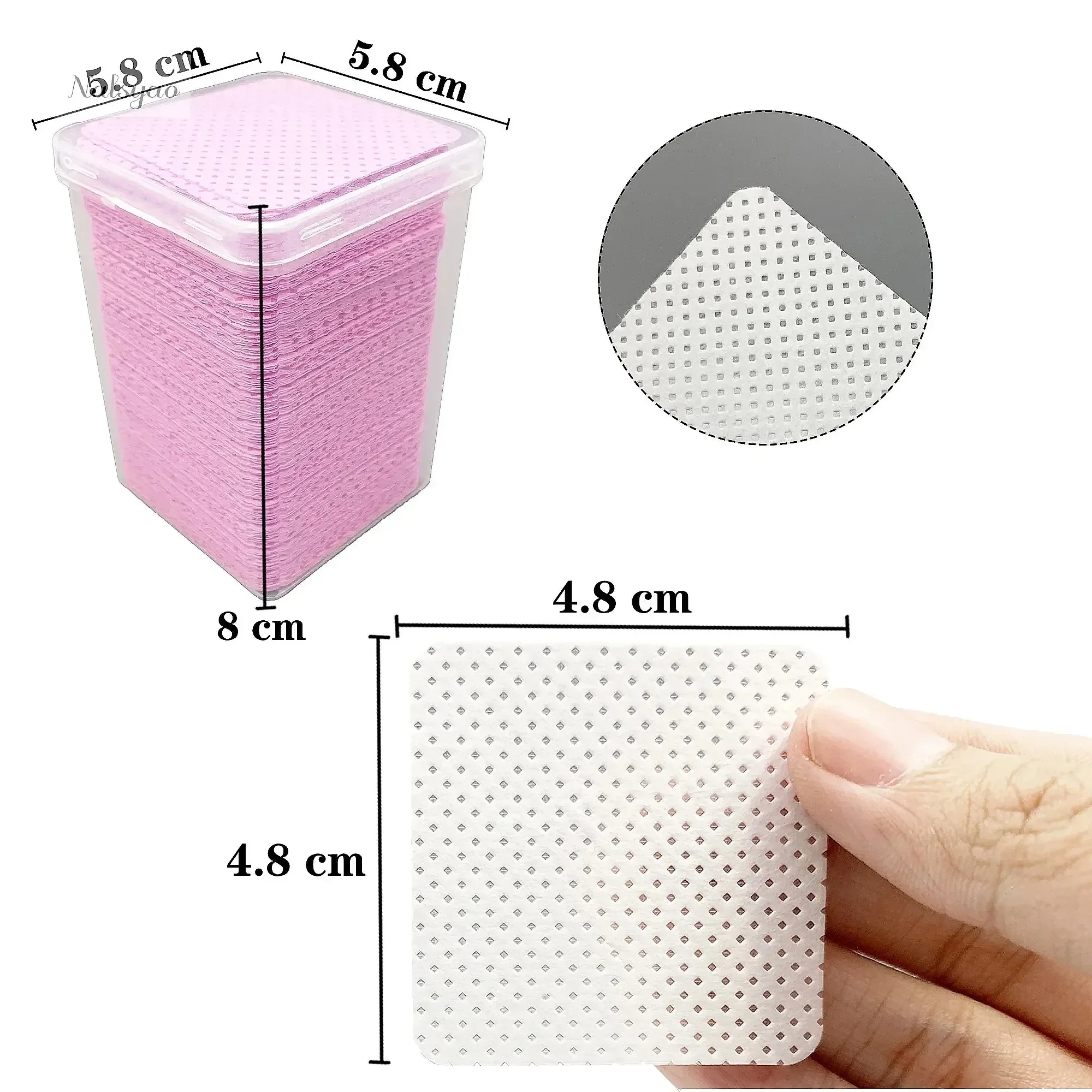 200pcs Cotton Eyelash Glue Remover Wipes, Prevent Clogging Cleaner Pads for Lash Extension Bottle Mouth Care