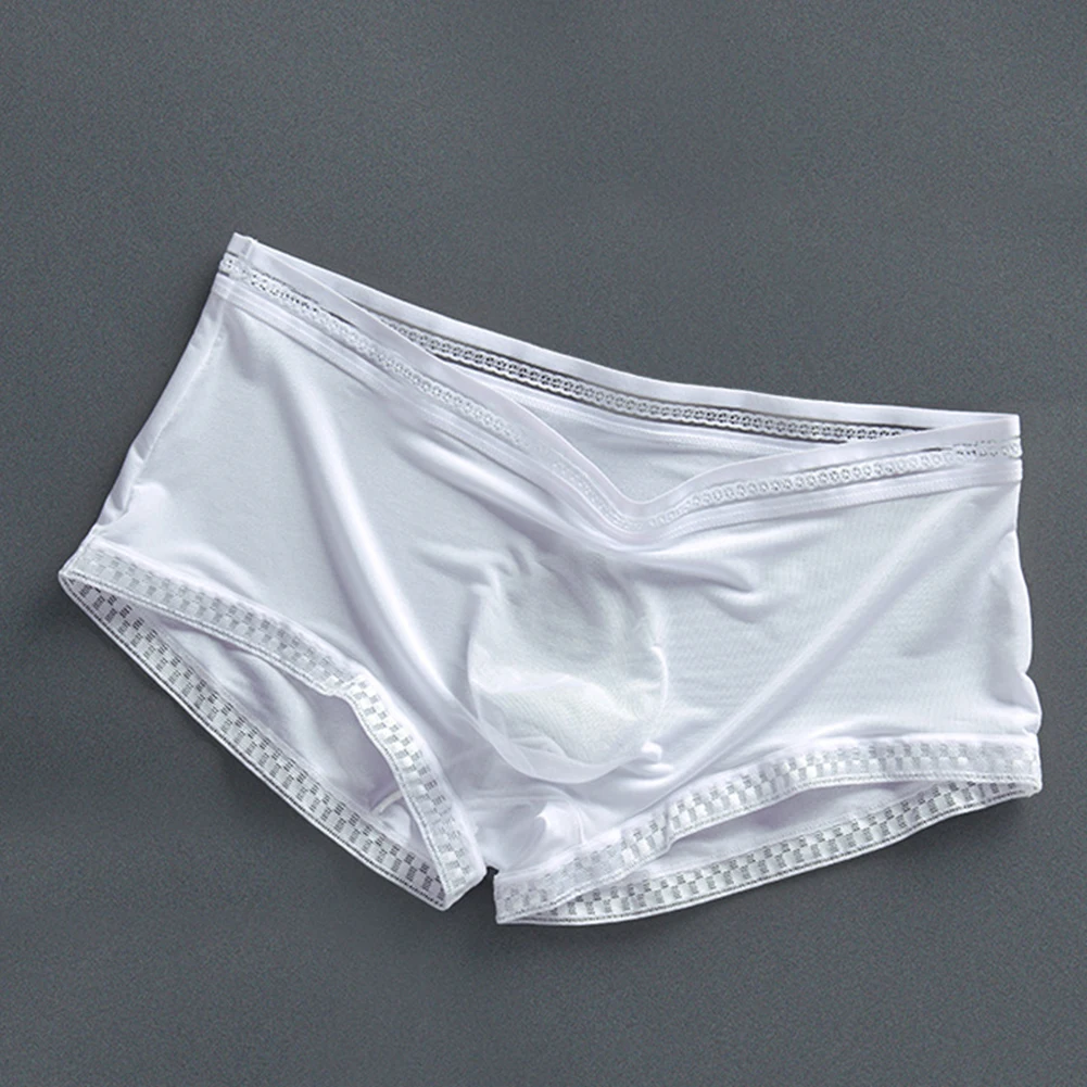 ملابس داخلية جيدة التهوية للرجال ملابس داخلية من الحرير الجليدي ملابس نوم XL أصفر مريح تناسب تصميم سلس مرن قليلاً #2