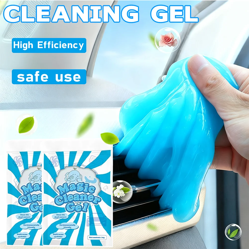 1/2pcs High-Efficiency Car Cleaning Gel All-purpose Auto Interior Crevices & Air Vents Dashboard Gaps Safe Use Clean Solid Gel