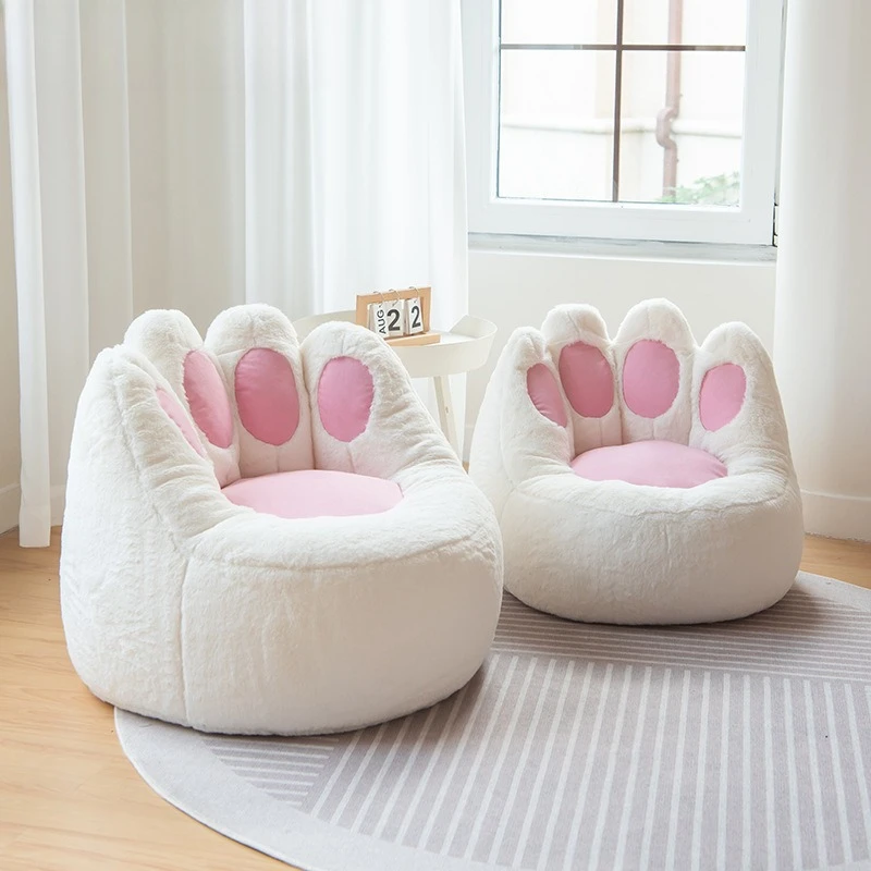 Cat claw rabbit hair lazy sofa bean bag tatami single sofa fabric