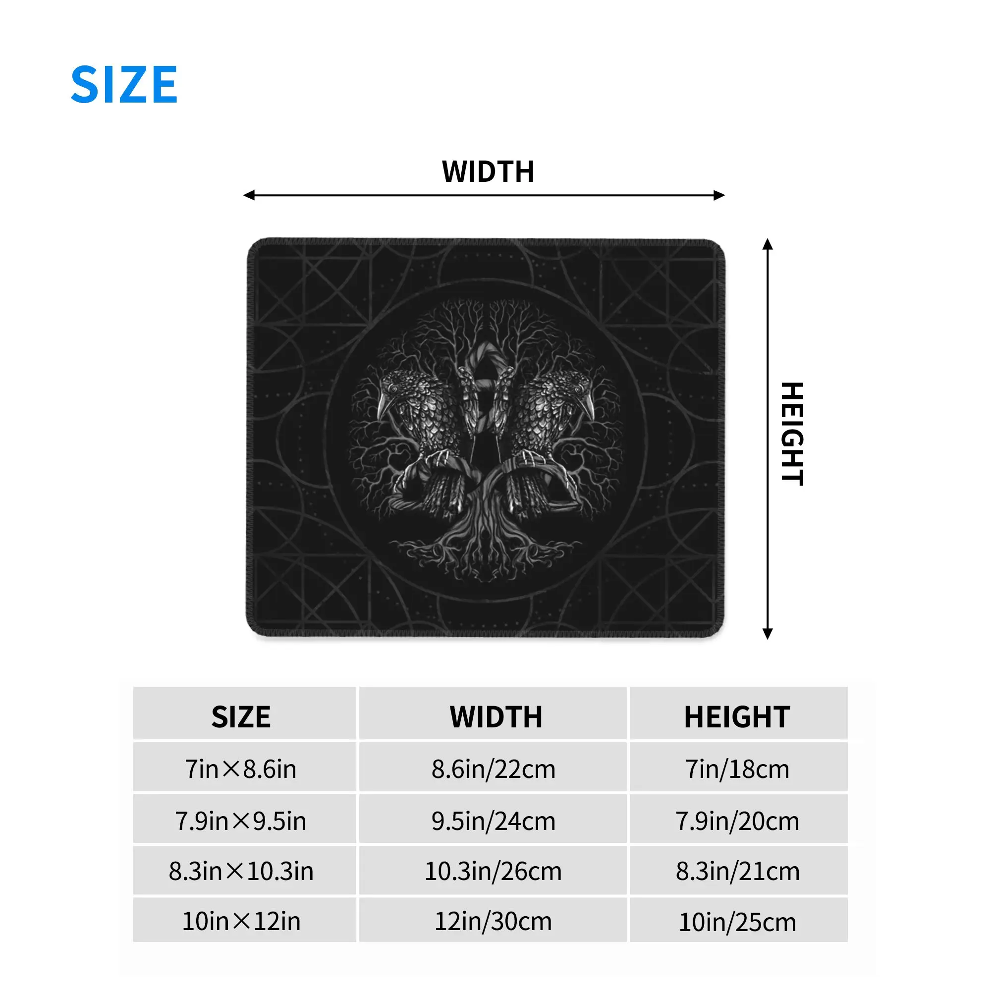 Tree of life Yggdrasil with raven Mouse Pad Computer Keyboard Mouse Mat Gaming PC Laptop Desk Mat Office Accessories Table Mats