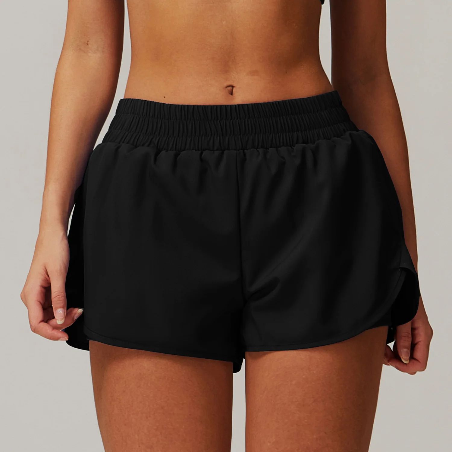 

2025 New Yoga Shorts for Women High Waist Solid Color Quick Drying Running Shorts Fake Two-piece Hip Lifting Fitness Yoga Pants