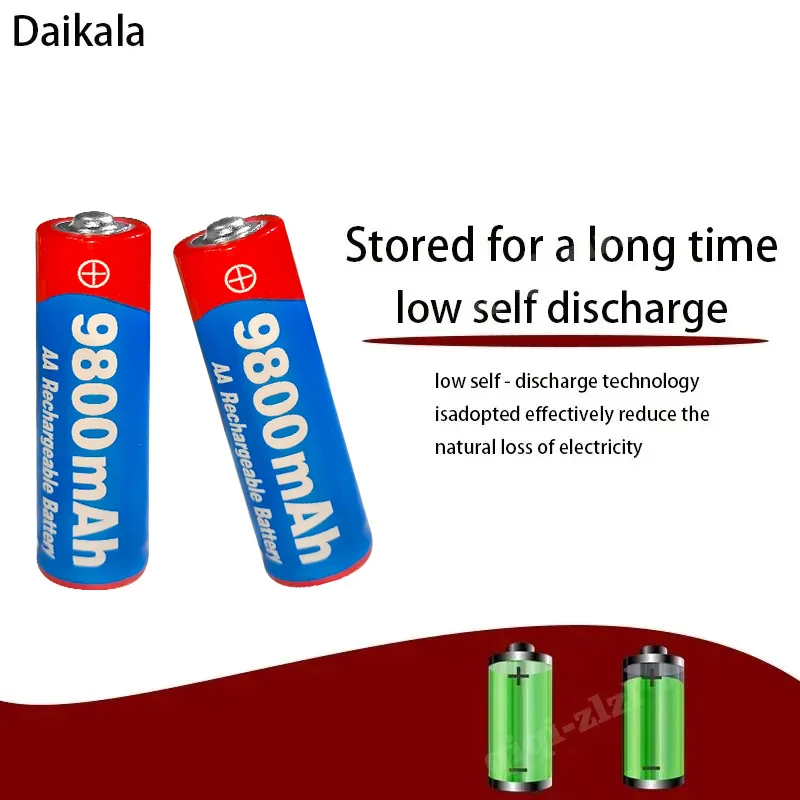 100% Original New High Quality AAbattery1.5V 9800mAh Rechargeable AA Battery for Led Light Toy Camera Microphone Battery