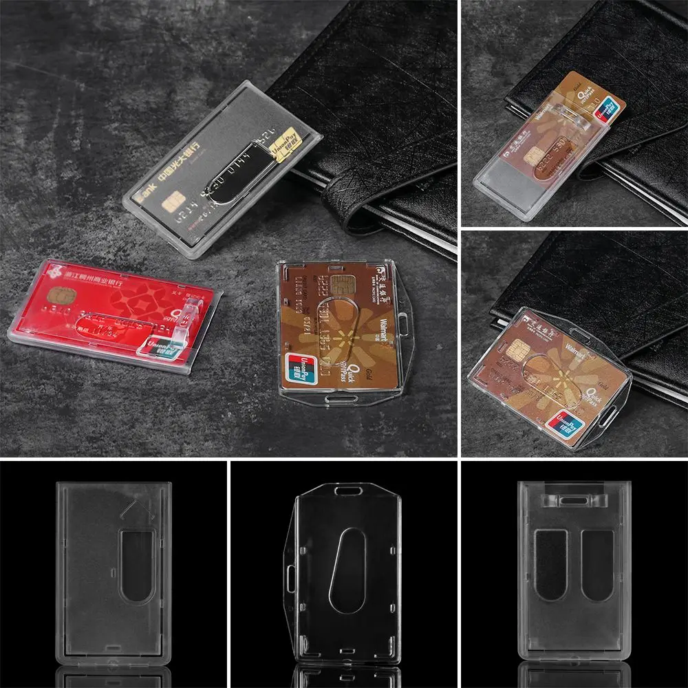 Hard Plastic Protector Cover Multi-use ID Business Case Office School Work Card Holders ID Card Pouch Name Card Card Sleeve