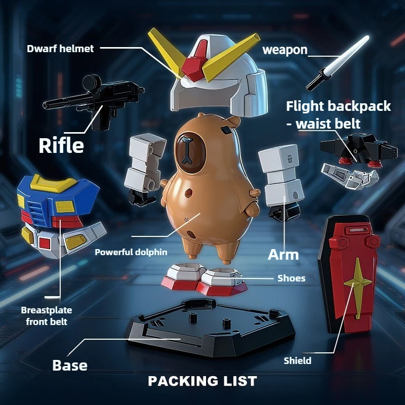 Rx-78-2 كابيبارا تجميع نموذج اللعب المفاصل المنقولة زينة للأقزام روبوت Mecha أطقم نماذج اللعب الهدايا #2