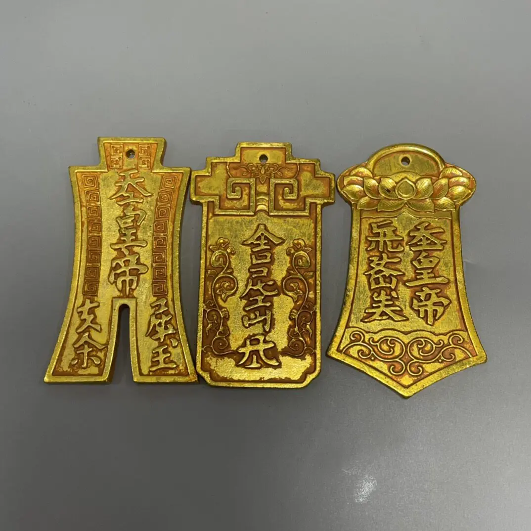 Antique alloy gilded token accessories hanging decorations folk art collections handicrafts home decoration ornaments