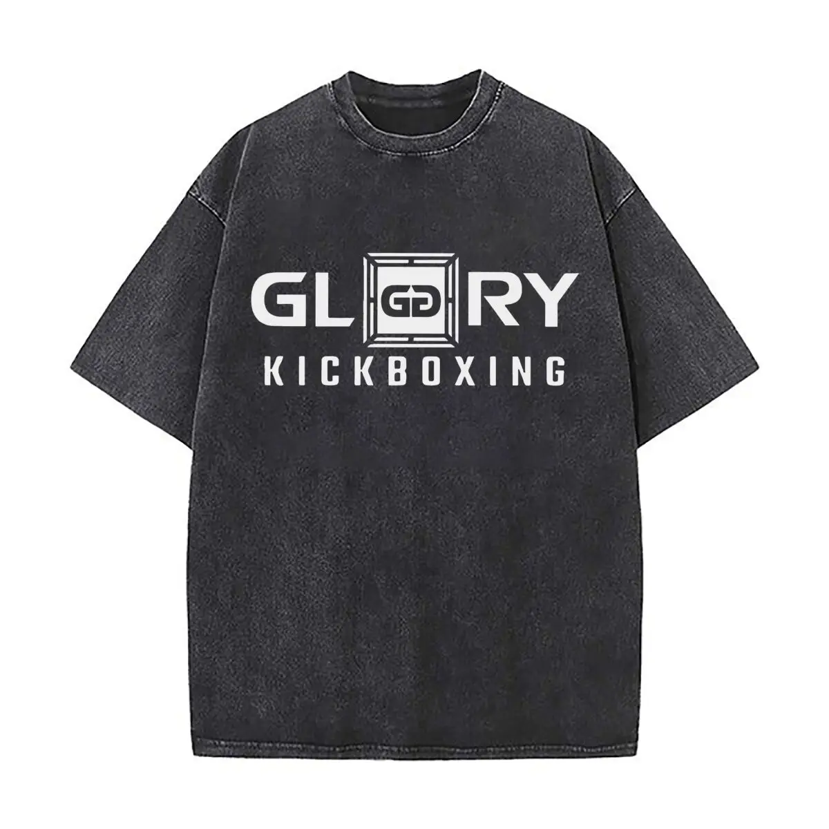Glory Kickboxing Sports Art Vintage Distressed Washed Cotton Short Sleeve Streetwear Outfit