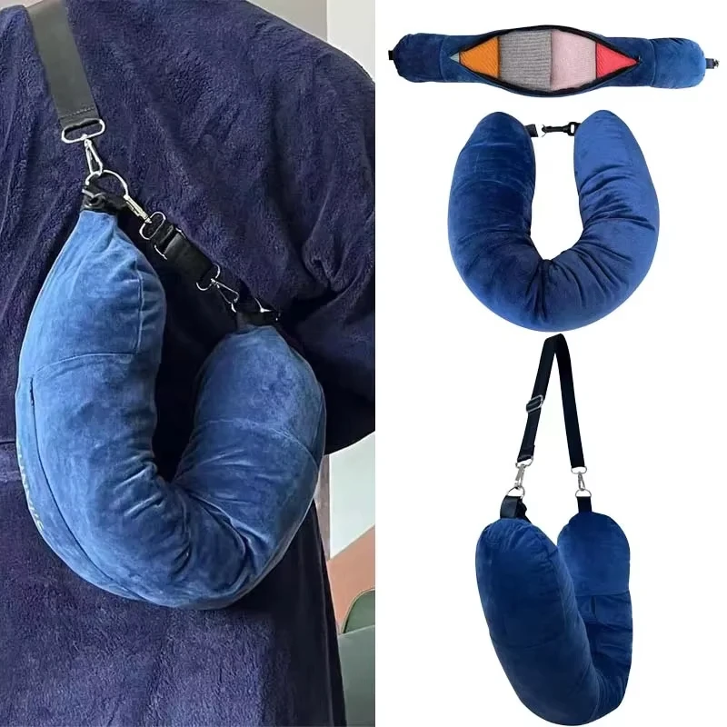 Fillable Travel Neck Pillow Stuff With Clothes Pillowcase Storage Bag Waterproof Carry Portable Travel Bag Pillow