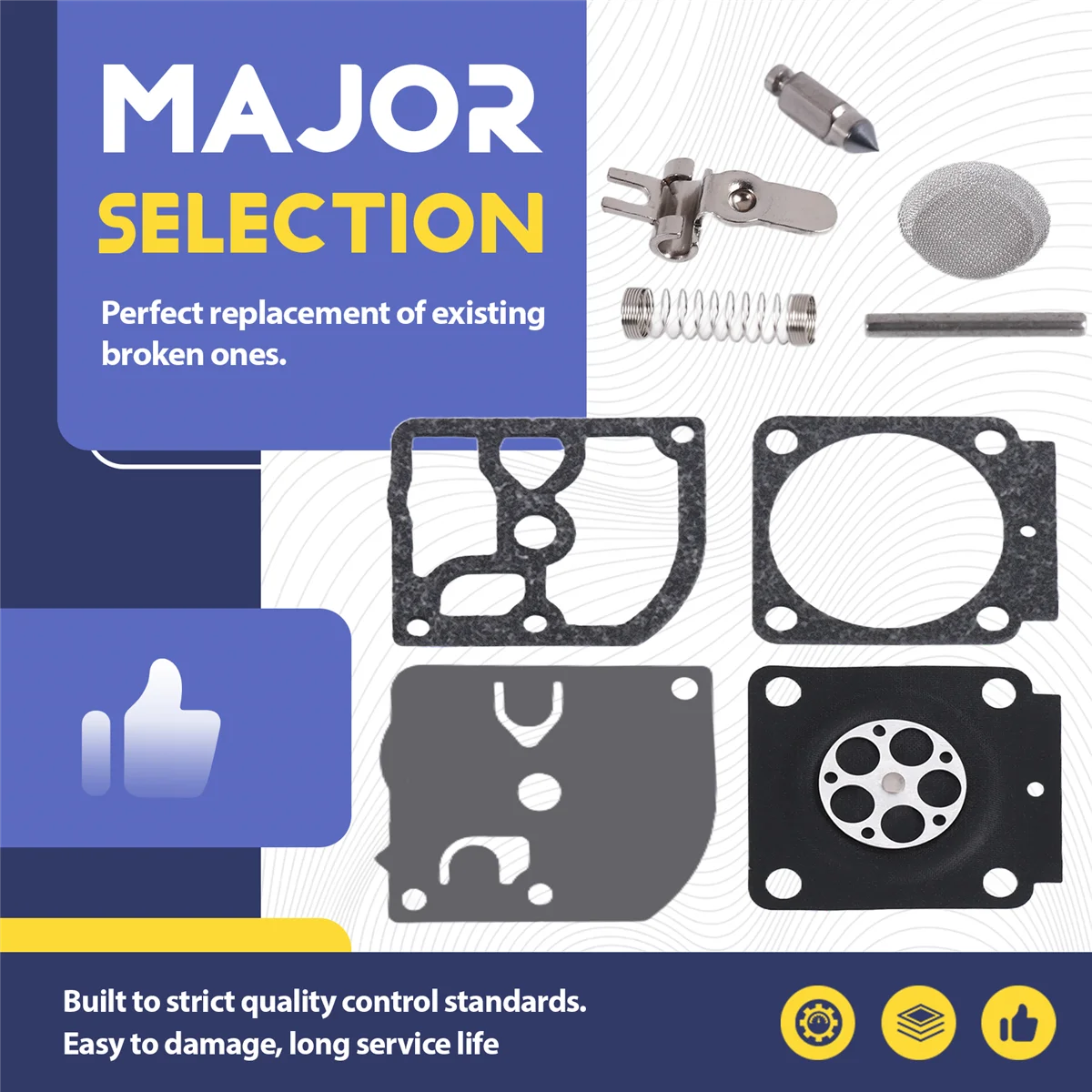 A99T8Set Carburetor Repair Kit Trimmer Parts RB-100 Gasket Diaphragm for Stihl HS45 FS55 FS38 BG45 MM55 4137 Zama C1Q