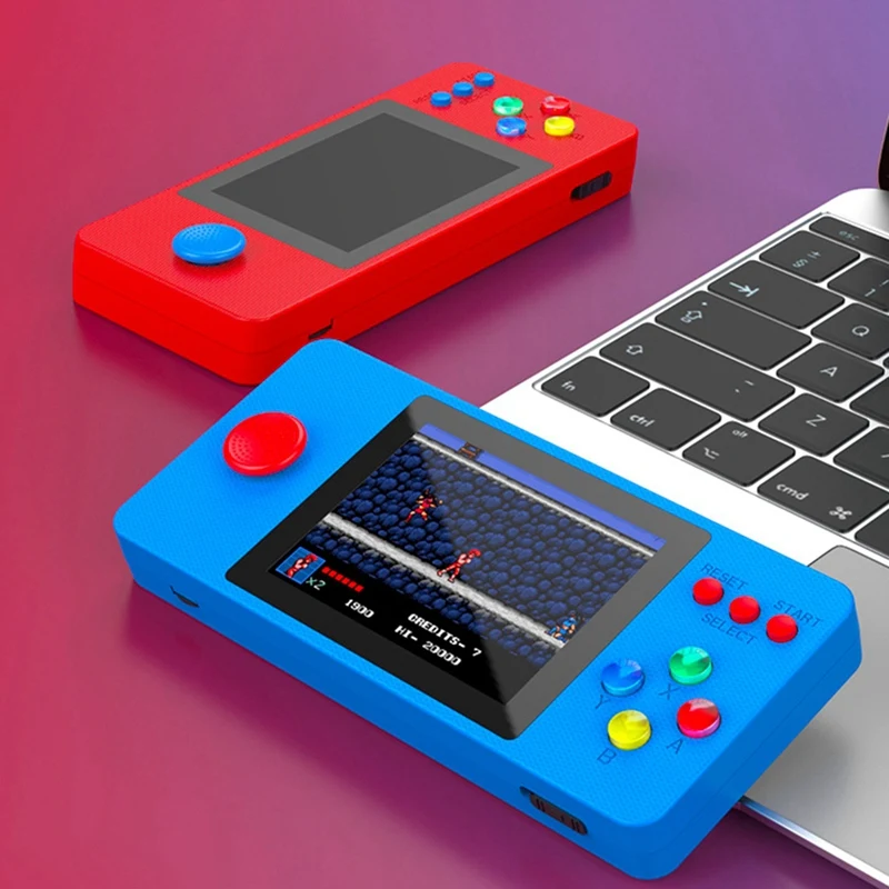مشغل ألعاب محمول باليد K9 مع شاشة IPS 2.8 بوصة 4 جيجابايت 500 ألعاب مجانية وحدة تحكم ألعاب ريترو هدية للأطفال أحمر متين