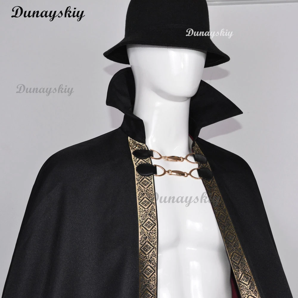Costume da vampiro di Halloween per adulti Dracula Diavolo Strega Mantello cosplay Medeival Gotico Steampunk Mantello della morte Catena di metallo personalizzata