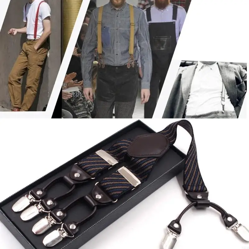 N5KB Men Stripe Suspender forma