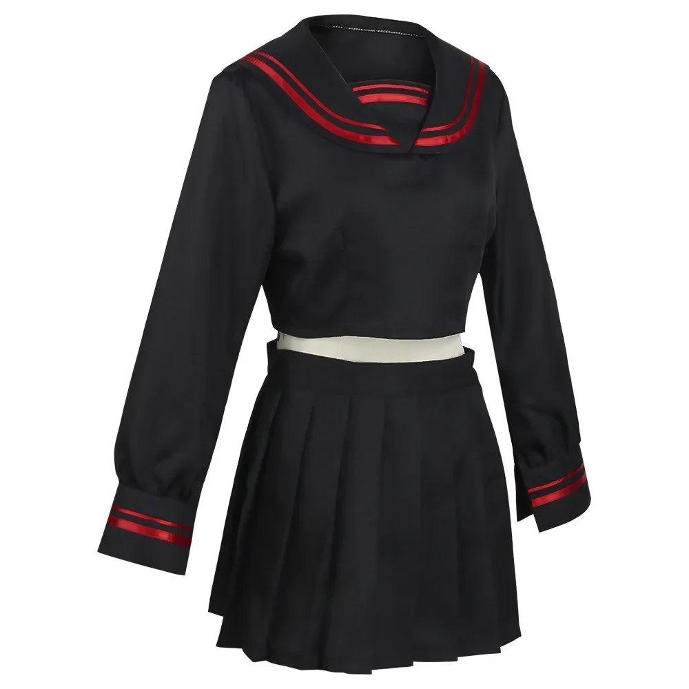 Yuzuha Shiba Cosplay Costume Anime Tokyo Revengers Dress Black Sailor Suit JK Skirt Set Wig Party Role Play Halloween Party Set