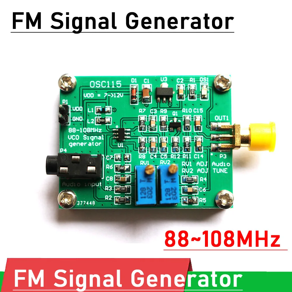 OSC115 88~108MHz FM audio signal generator module VCO FM RF TRANSMITTER TUNING