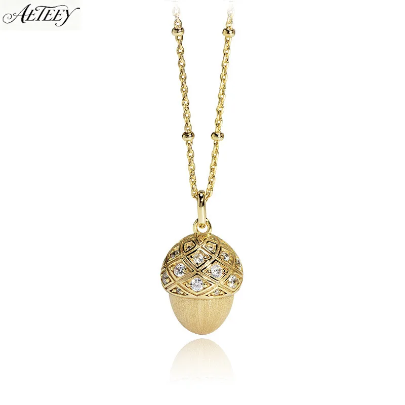 S925 Sterling Silver Pinecone Necklace Light Luxury Niche Versatile Women Sweater Chain Jewelry