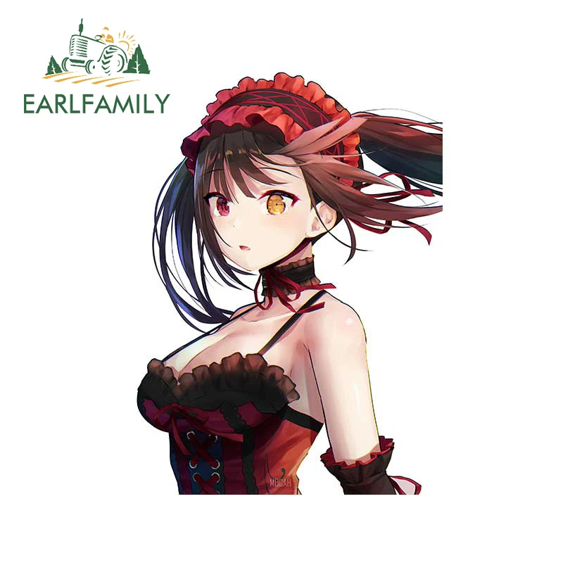 

EARLFAMILY 13cm x 9.4cm for Tokisaki Kurumi Personality Car Stickers Car Accessories Motorcycle Laptop Vinyl Decals Waterproof