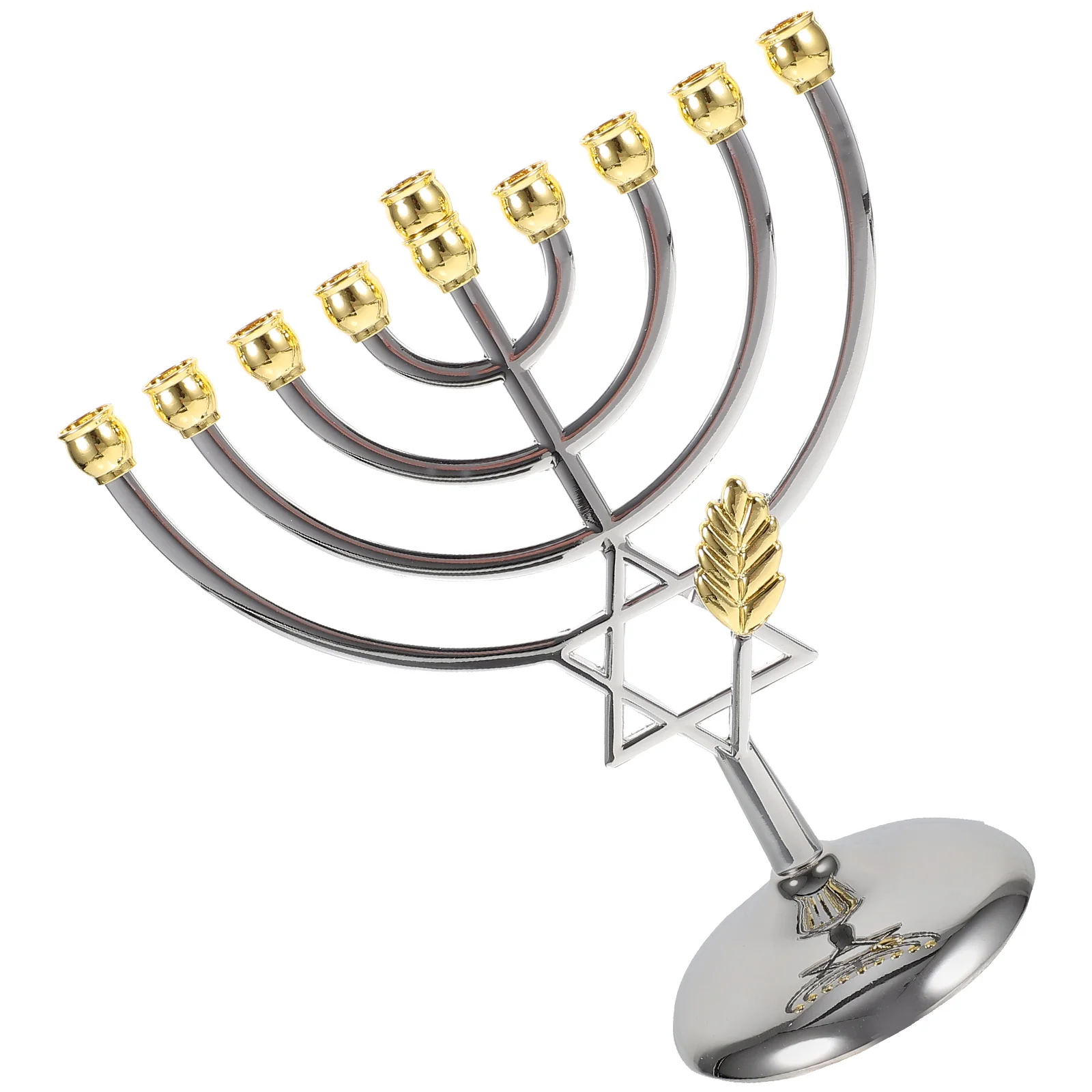 

Jewish 9 Branch Holder Metal Chic Design Romantic Tabletop Ornament Hanukkah Decoration Jewish Holder