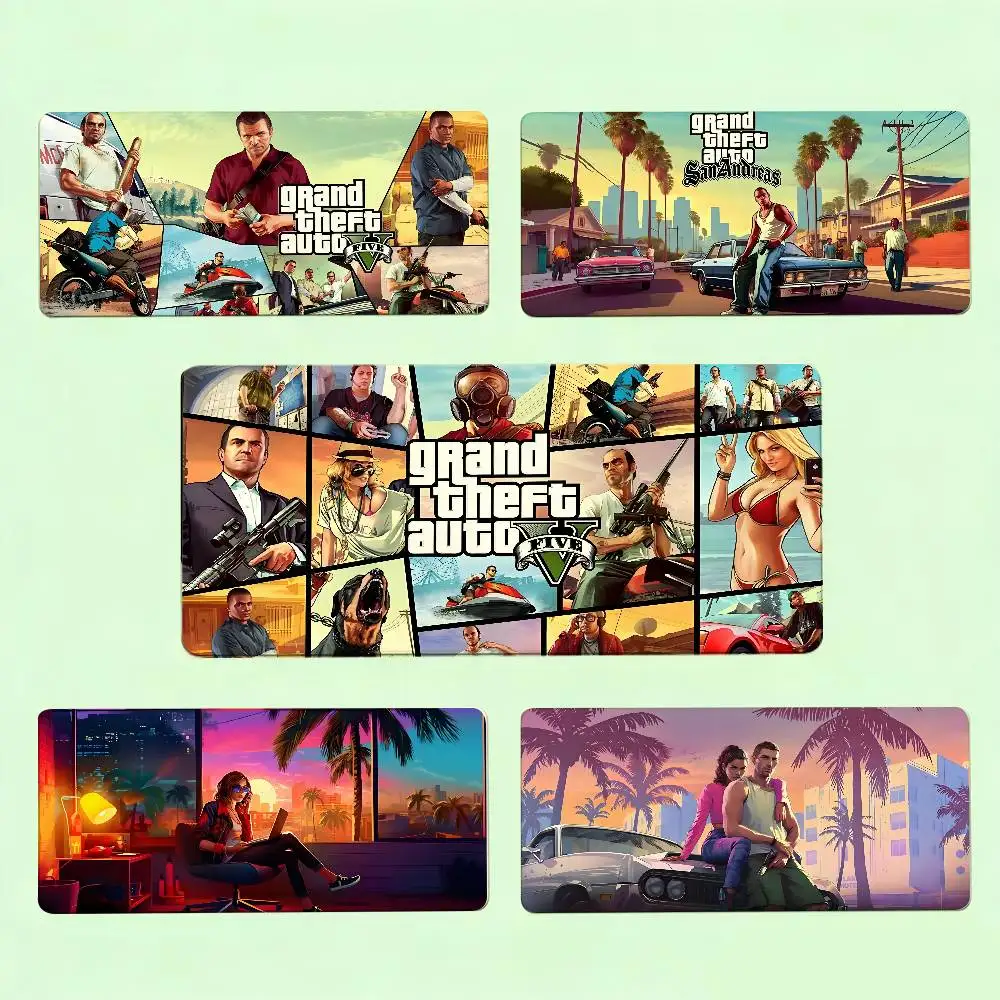 G-Grand Theft A-Auto Games Mouse Pad Computer Mat Deskpad Laptop Keyboard Mat Office Large Landscape Mousepad