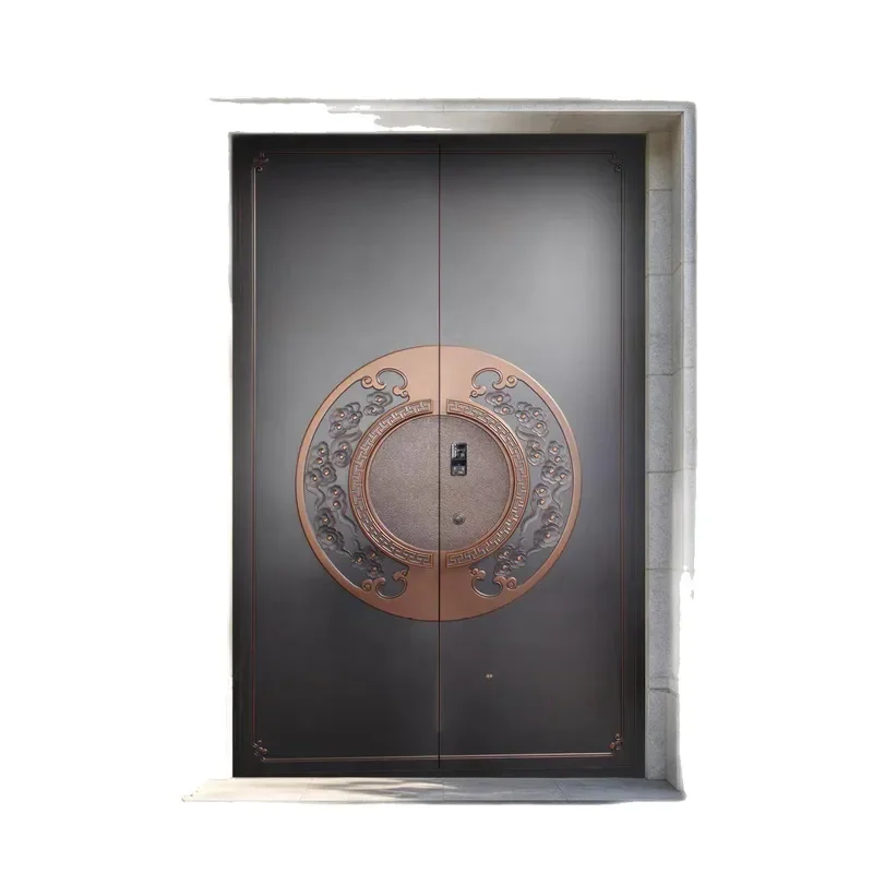 Cast Aluminum Double Entry Door for Villa Home Exterior Main Entrance Modern Security Front Gate