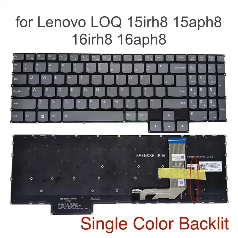 US Backlit Keyboard For Lenovo LOQ 15IRH8 82XV 15aph8 16irh8 16aph8 Gaming Laptop English RGB Backlight PH5CYXBG-3T SN21K23308