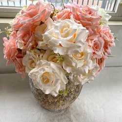 7Heads rose bouquet artificial flowers for wedding decoration home party decor large size rose