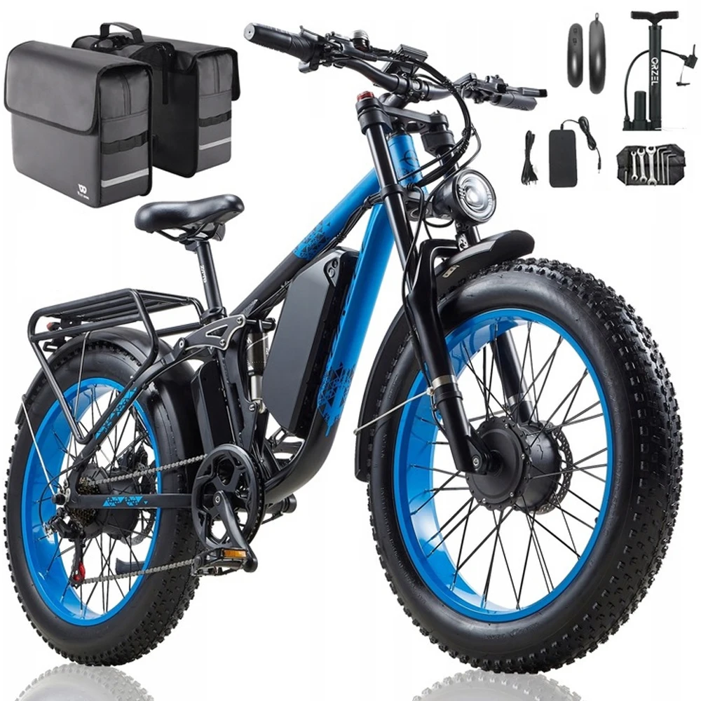 ORZEL K17 Vélo Électrique 2000W Double Moteur 26 Pouces Batterie 48V 25Ah Tout Terrain
