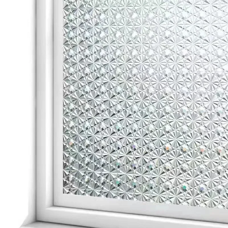 1Roll 45*200CM 3D Diamond Window Stickers Heat Insulation Wall Decor Self-Adhesive Thickness Glass Film Static Cling Vinyl