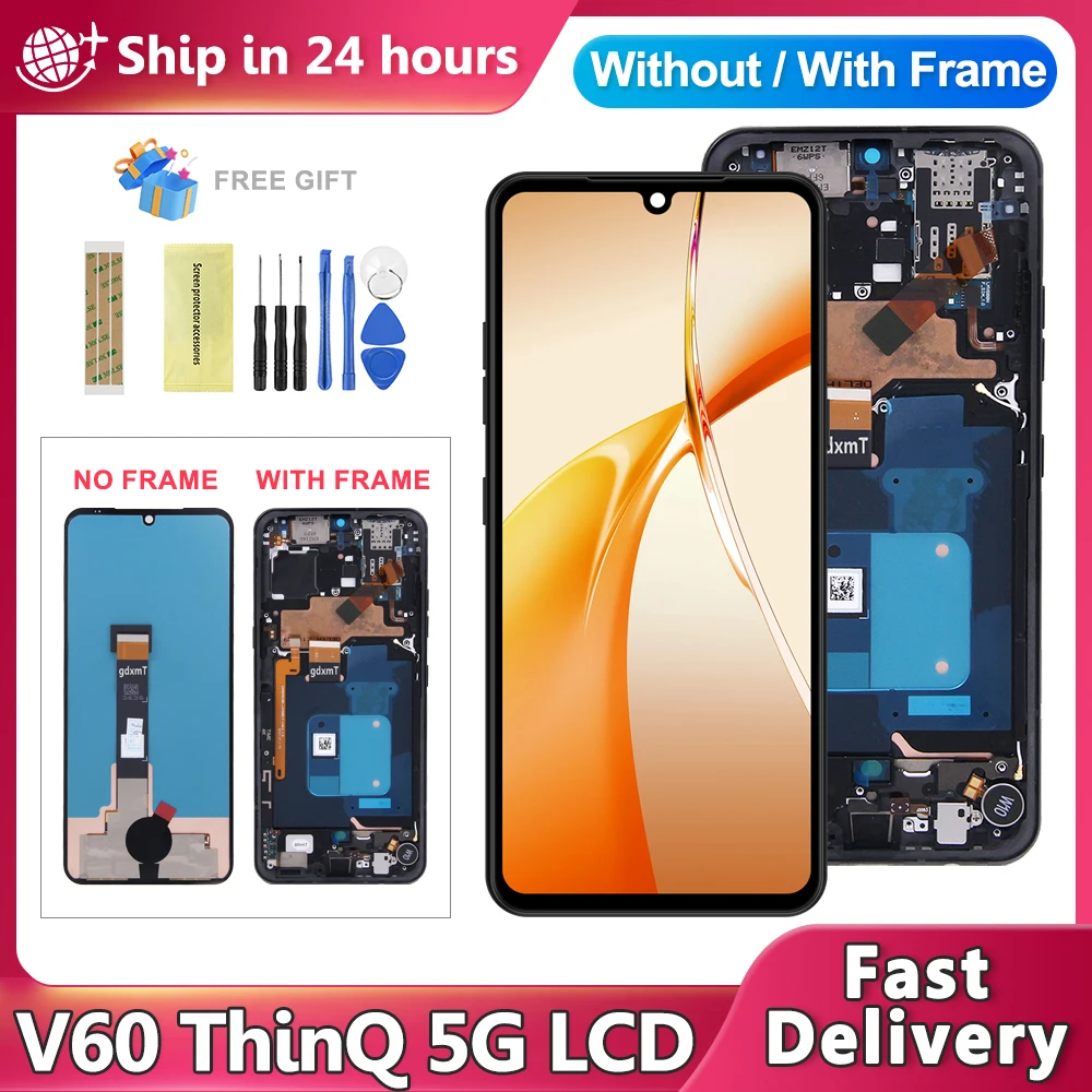 6.4'' LCD For LG V60 ThinQ 5G LCD Display Touch Screen Digitizer Assembly Replacement For LG V60 LM-V600 A001LG Display Screen