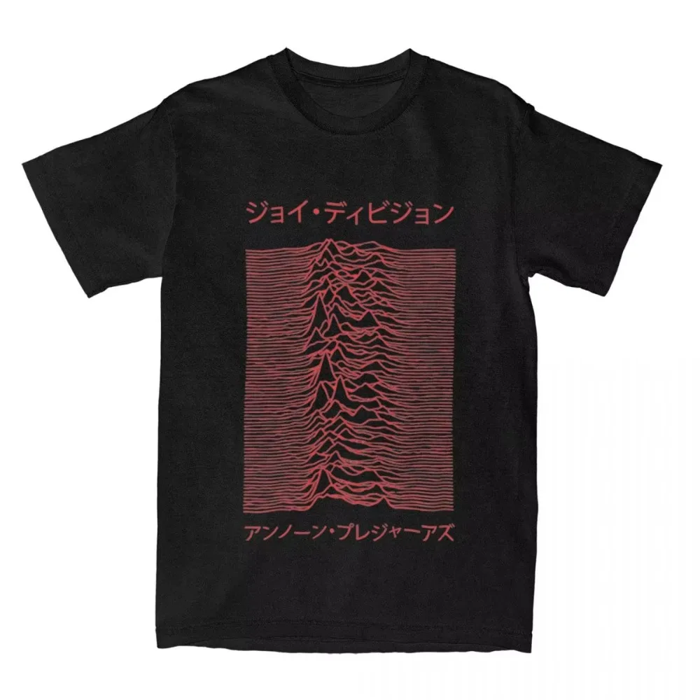 2025 Joy Division Red Japanese Accessories T Shirt for Men Women Unknown Pleasures Funny Cotton Tee Shirts Fan Gifts Cloth