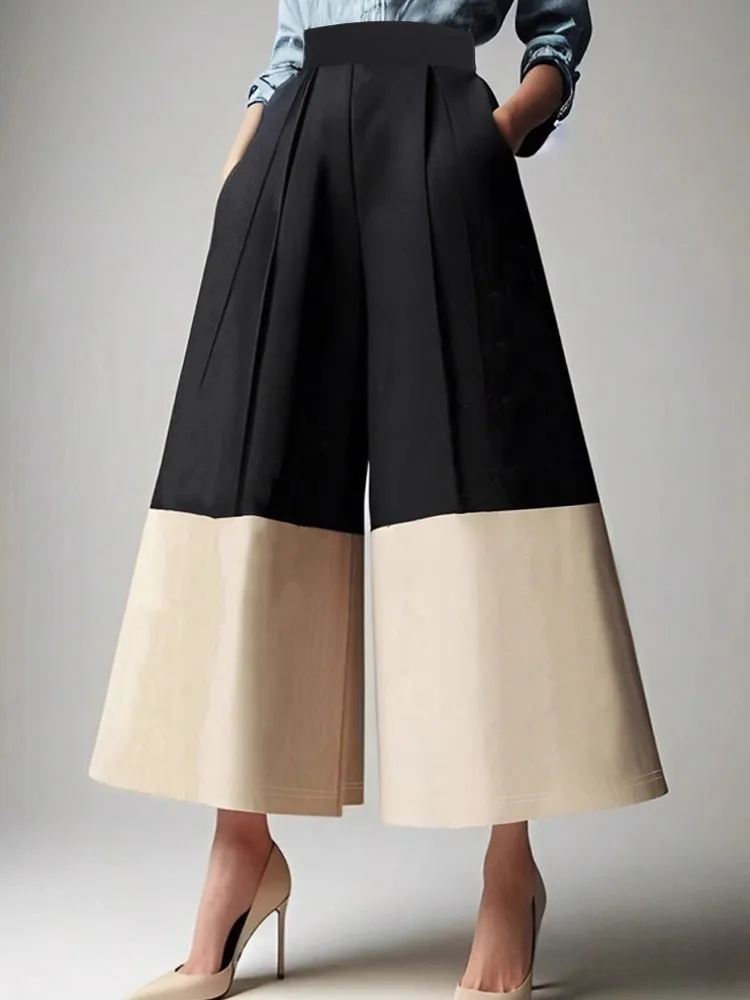 

Plus Size Womens Baggy Pants Summer 2025 Vintage Loose High Waisted Wide Leg Black Trousers For Female Clothing Oversize