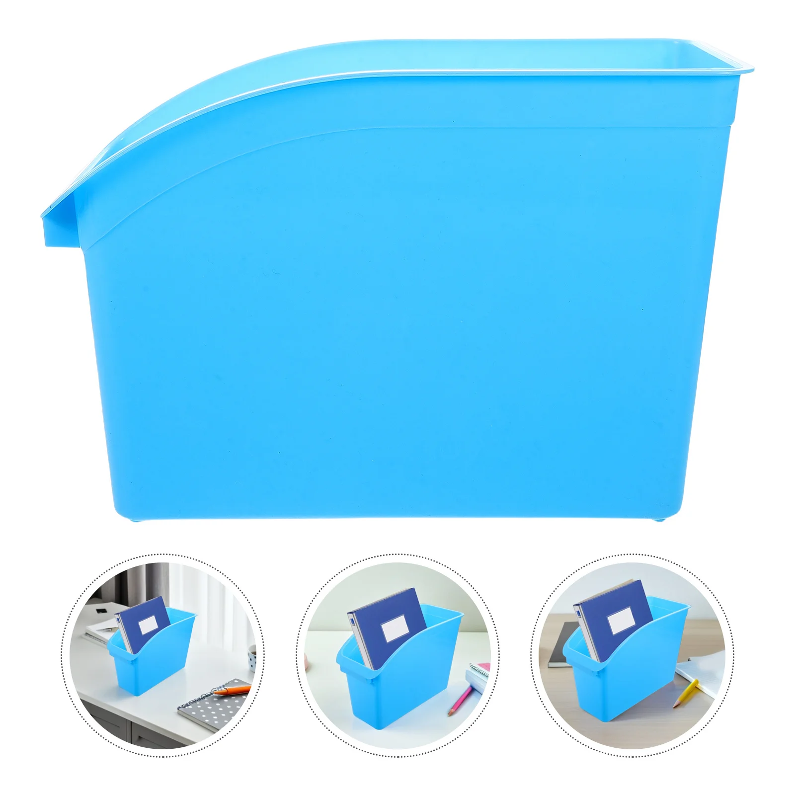 

Plastic Vertical File Folder Large Capacity Storage Organizer Bin Desktop Recycling Trash Can for Office Documents Notebooks