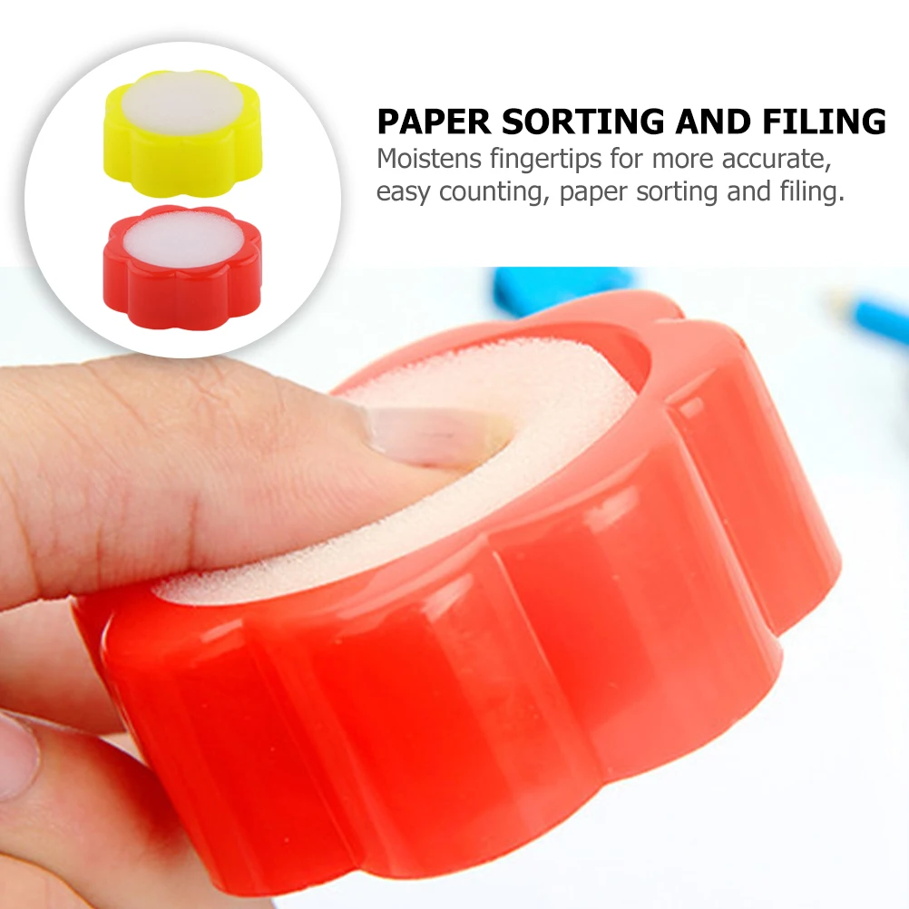 12pcs Sponge Finger Moistener Fingertip Daubers Tool PP Paper Sorting Office Bank Supermarket Counting Envelopes Stamp Pad