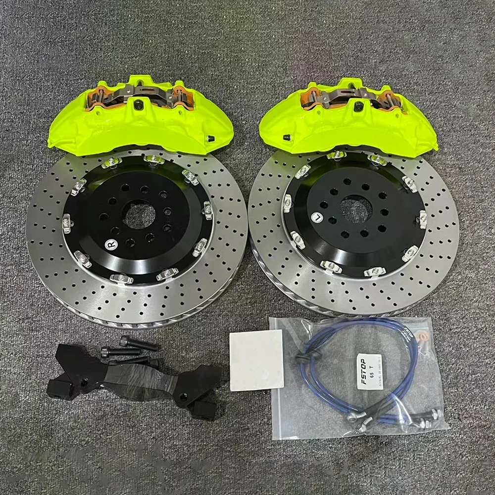 2 Piece Front Brake Rotor Disc Big Brake Caliper Kit High Stopping Power Racing Brake System for Modified Vehicles