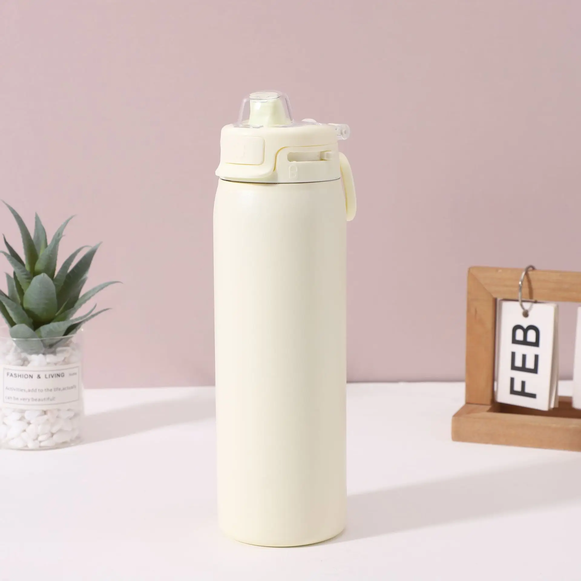 Color Insulated Water Bottle, 304 Stainless Steel, Portable Handle, Bounce Lid, Stylish, School Use