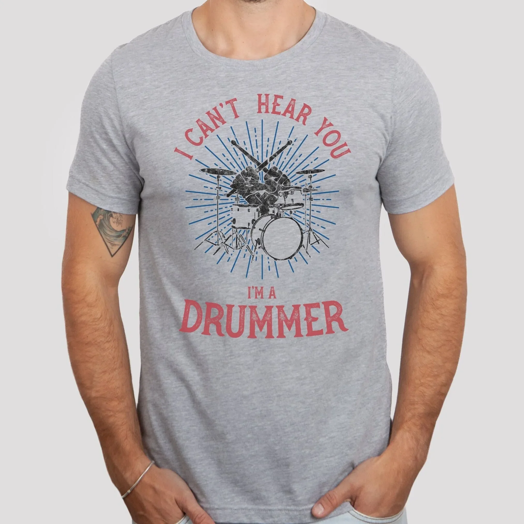 Funny Drummer T Shirt I Can'T Hear You For Music Lovers And Rock Nd Roll Fans Https Www Etsy Com Hk En Listing 1509140428 Cant