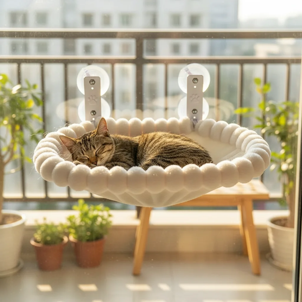Cat Hammock Window Habitat Cat Sunbathing Glass Hanging with 4pcs Suction Cup Balcony Pet Nest Foldable Pet Bed Cat Supplies